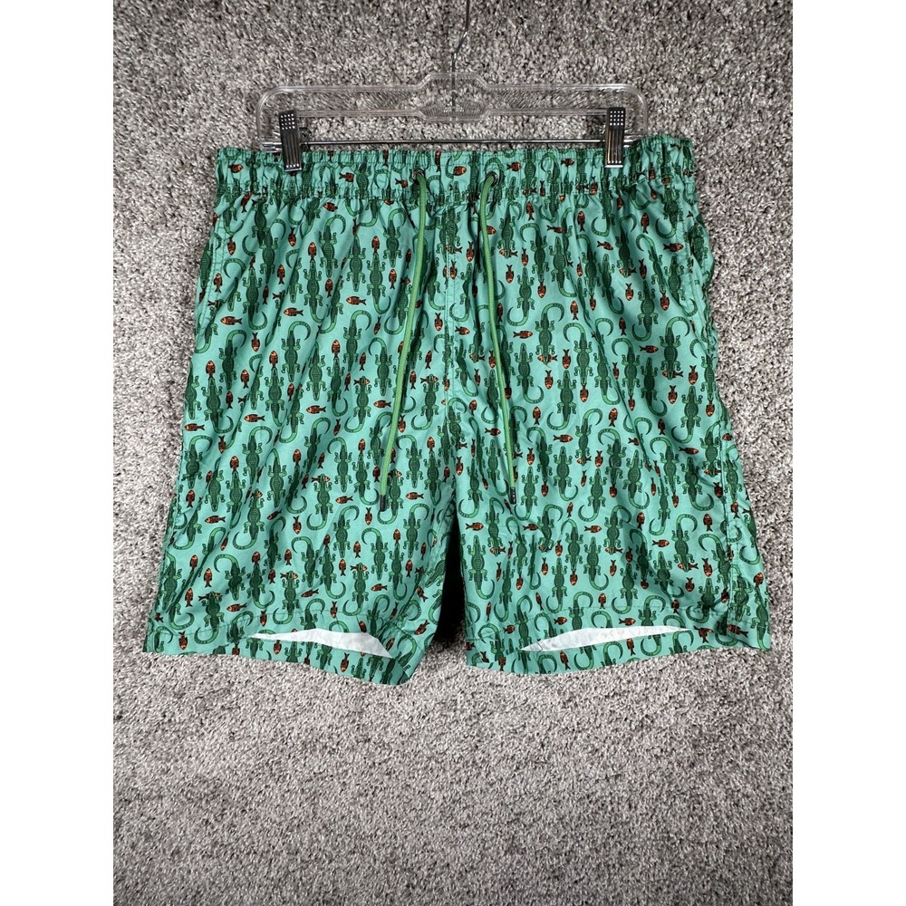Mr. Swim Serious Fun Swim Shorts XXL Green All over Alligator Print Beach Summer